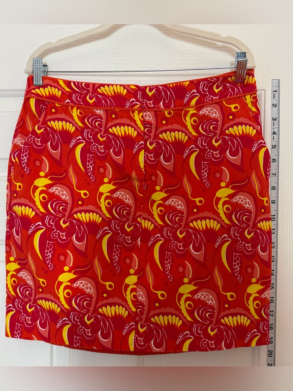 Elizabeth McKay Bright Orange & Yellow Printed Skirt